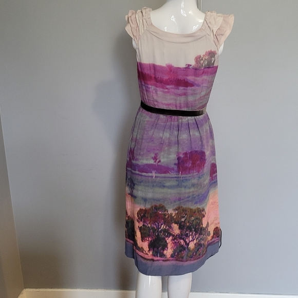 Anthropologie Moulinette Soeurs Silk Tree Print Dress, GUC, Size 2 - Picture 4 of 9